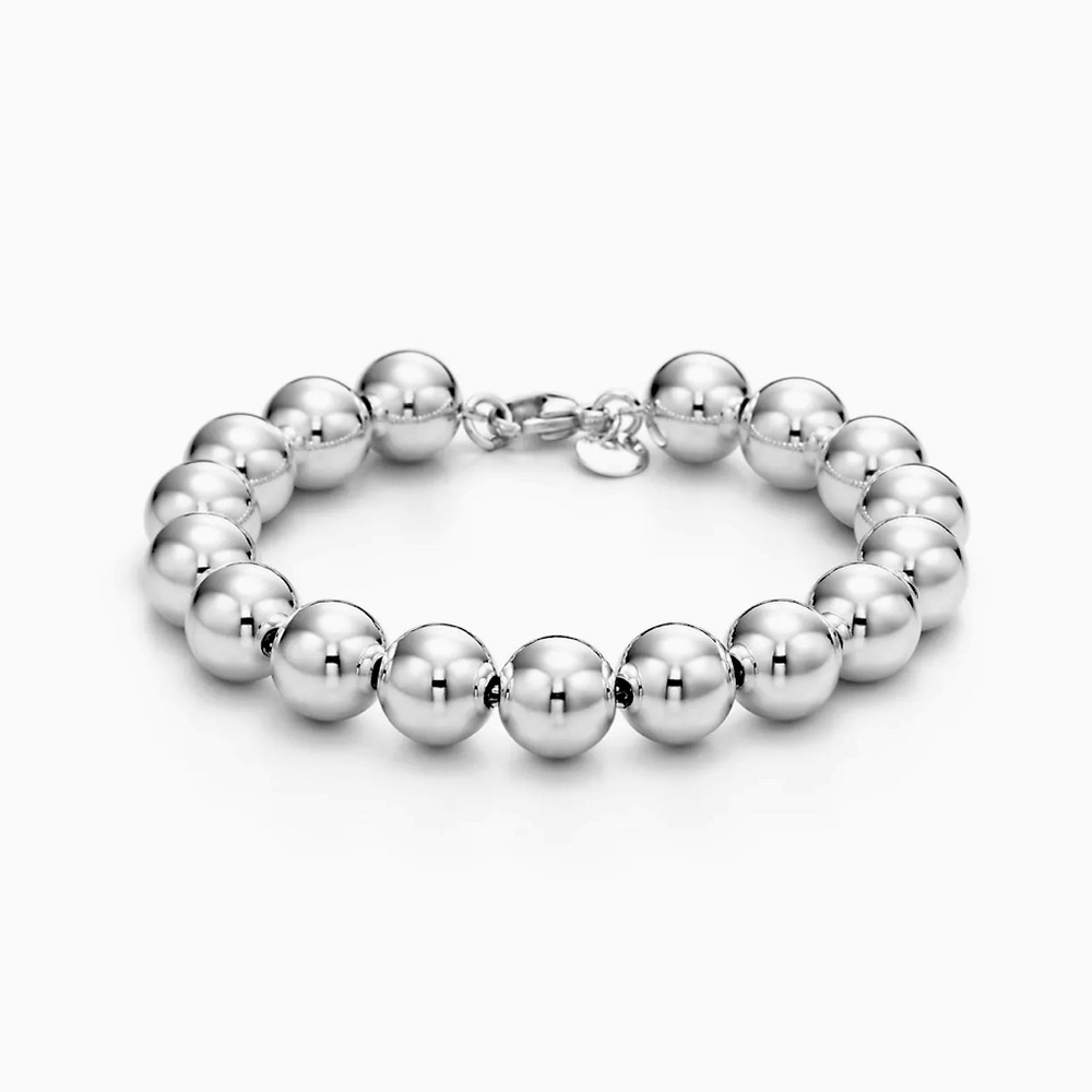 Authentic Tiffany & Co. Sterling Silver Ball Bracelet. 7.5” length.